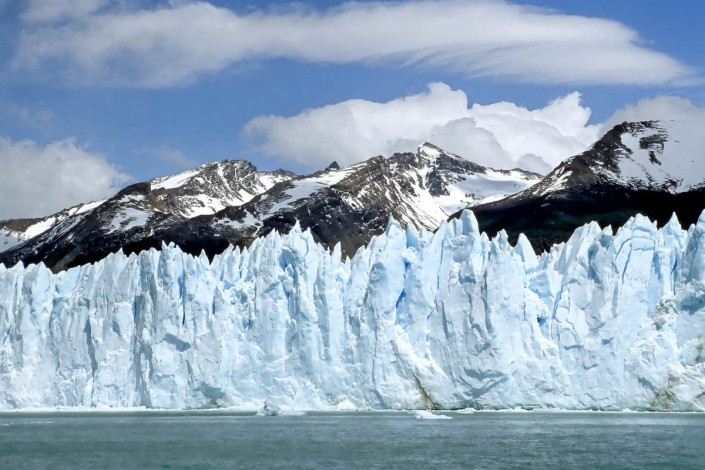 Blaue Eiswand des Gletschers Perito Moreno, Nationalpark Los Glaciares, Argentinien