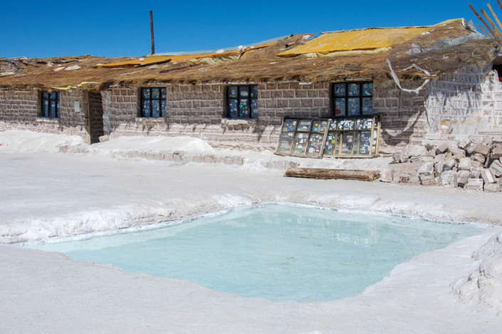 Rund eine Million Salzblöcke wurden für den Bau des Salzhotels auf dem Salar de Uyuni in Bolivien verwendet
