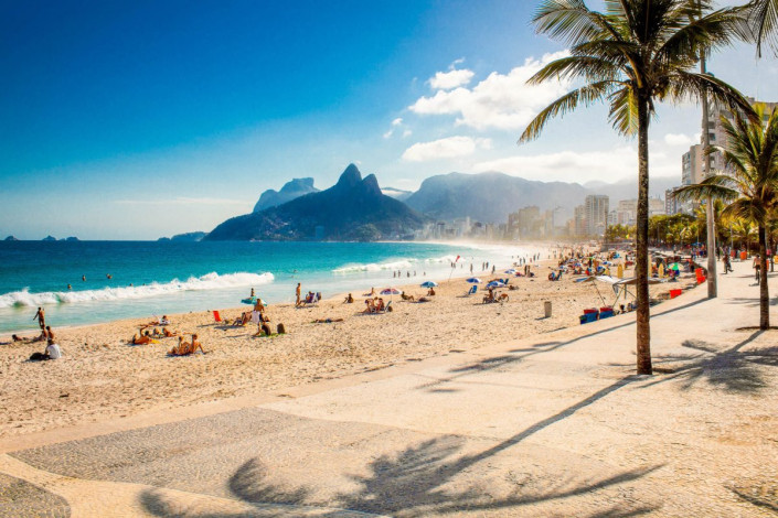 Der Stadtteil Ipanema im Süden der Stadt ist mit seinem berühmten Strand das teuerste Pflaster von Rio de Janeiro, Brasilien
