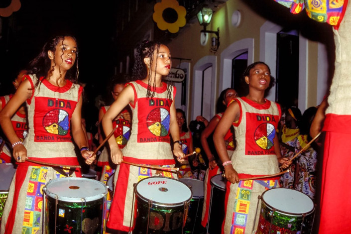 DIe Banda Dida am Karneval in Salvador da Bahia, Brasilien