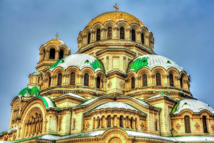 Die prunkvolle Alexander-Newski-Kathedrale in Sofia, Bulgarien wurde Ende des 19. und Anfang des 20. Jahrhunderts errichtet