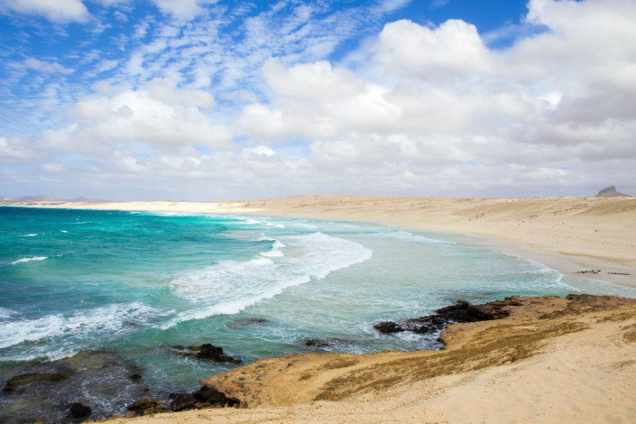 Boa Vista bietet 55km traumhafte Strände, die nahezu nahtlos ineinander übergehen, Kap Verde