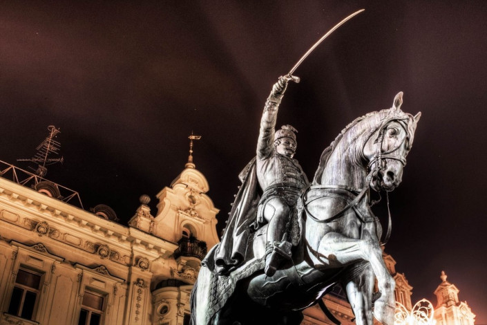 Das eindrucksvolle Reiterstandbild im Zentrum des Hauptplatzes von Zagreb erinnert heute noch an den berühmten Feldherren und Ban Josip Jelačić, Kroatien