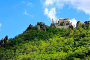 In der Burg von Dürnstein aus dem 12. Jahrhundert wurde bereits Richard Löwenherz gefangen gehalten, Wachau, Österreich