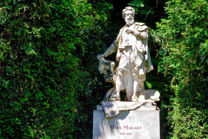 Denkmal im Wiener Stadtpark: Hans Makart, repräsentativer Maler der Ringstraßenepoche Ende des 19. Jahrhunderts, Österreich