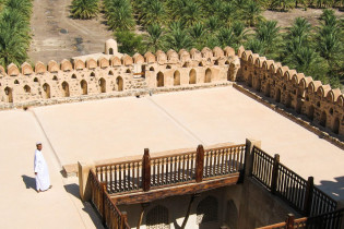 Die Dachterasse im Schloss Jabrin, Oman