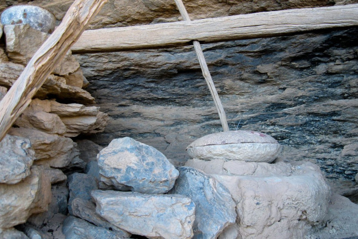 Im Freilichtmuseum in der verfallenen Siedlung in der Wadi Nakhar Schlucht bekommt man einen Eindruck über das frühere Leben der Bewohner, Oman