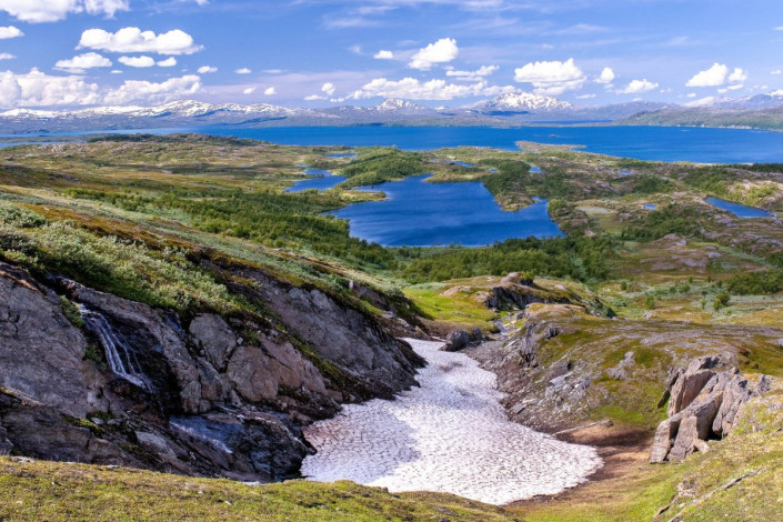 Der Virihaure im Nationalpark Padjelanta in Laponia wird oft als schönster See Schwedens bezeichnet