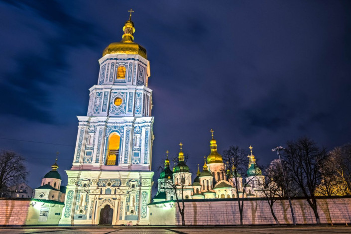 In der Sophienkathedrale in Kiew wurden Könige gekrönt und bestattet, Staatsgäste empfangen und die erste Bibliothek der Stadt eingerichtet, Ukraine
