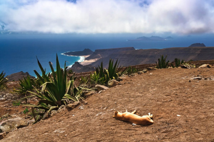 Aussicht auf São Vicente vom 750m hohen Monte Verde auf den Kap Verden