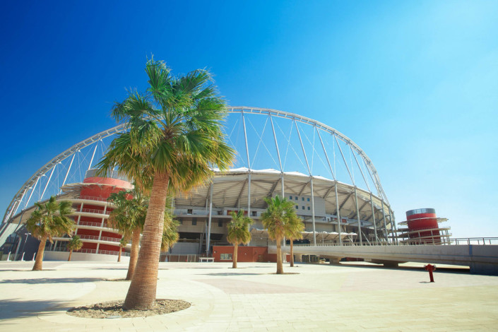 Das Khalifa International Stadion in der Aspire-Zone in Katar ist das Heimstadion der Fußballnationalmannschaft