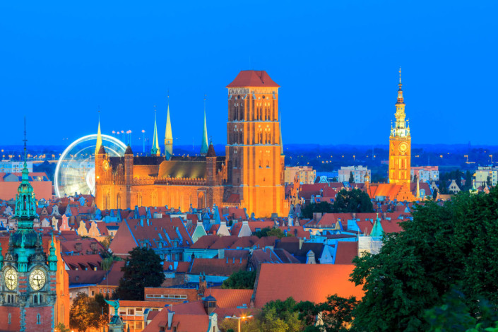 Der Bau der gigantischen Marienkirche in Danzig wurde im Jahr 1343 begonnen und nach einer Bauzeit von 159 Jahren beendet, Polen