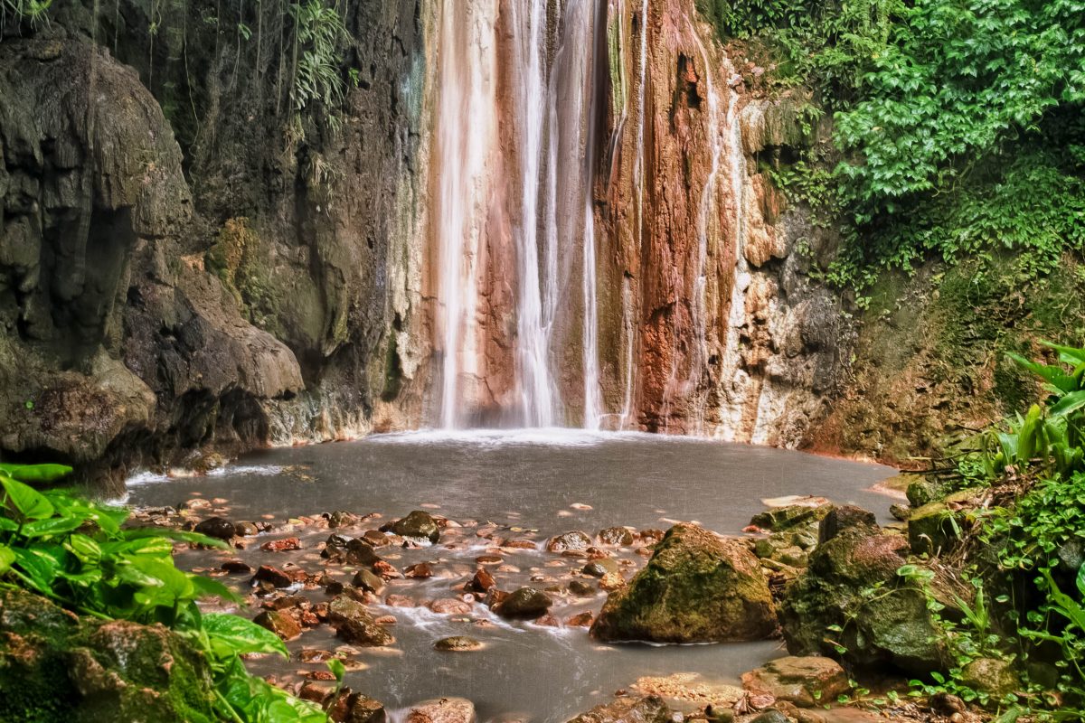 Die Diamond Botanical Gardens auf der karibischen Insel St. Lucia warten mit einer vielfältigen Pflanzenwelt und dem farbenprächtigsten Wasserfall der Karibik auf - © Chris Collins/Shutterstock