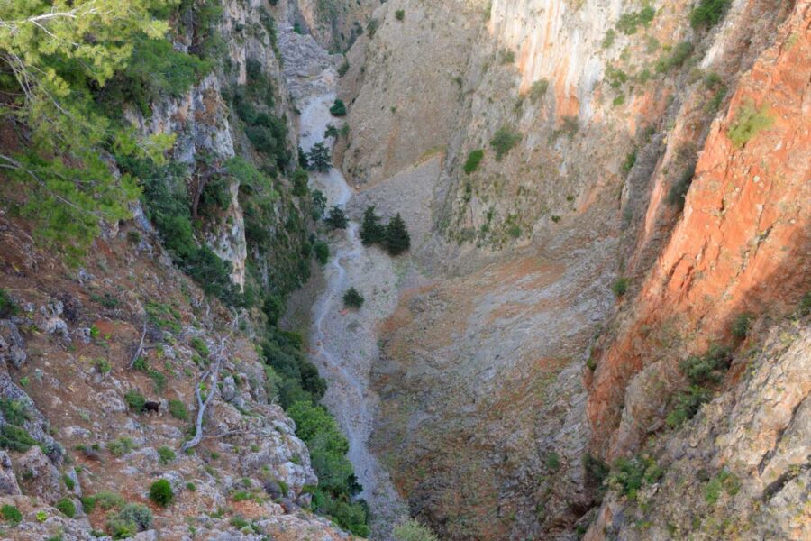 Von der 1986 errichteten Stahlträgerbrücke tut sich ein wunderbarer Blick in die Aradena-Schlucht im Westen von Kreta auf, Griechenland - © FRASHO / franks-travelbox