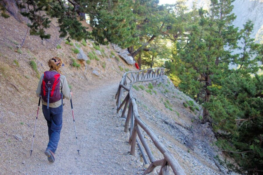 Die ersten Kilometer starten in der Samaria-Schlucht auf Kreta, Griechenland, noch sehr gemütlich durch den Wald - © FRASHO / franks-travelbox