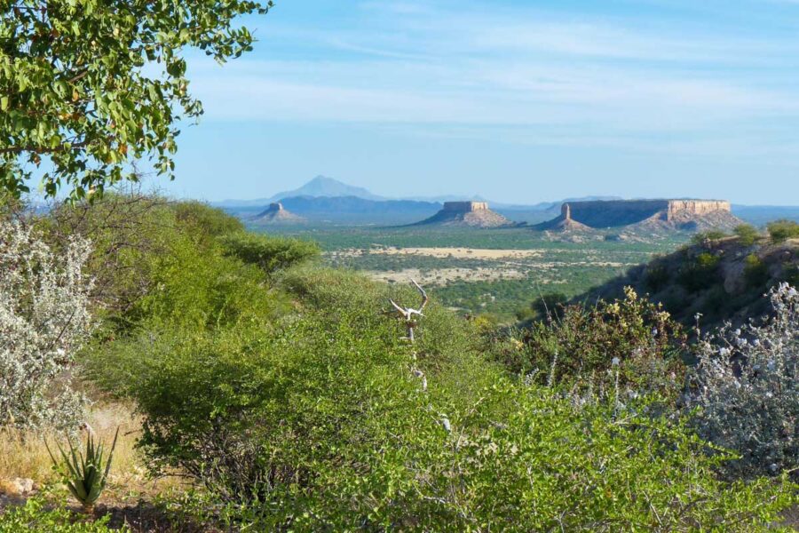 Neben den blockförmigen Plateau-Bergen ist im prähistorischen Ugab-Tal im Norden von Namibia auch die berühmte Fingerklippe zu finden - © FRASHO / franks-travelbox