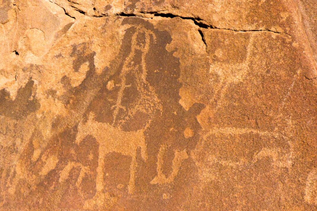 Hergestellt wurden die Felszeichnungen von Twyfelfontein vermutlich mit Quarz-Werkzeugen, was ziemlich mühsam gewesen sein muss, Namibia - © FRASHO / franks-travelbox