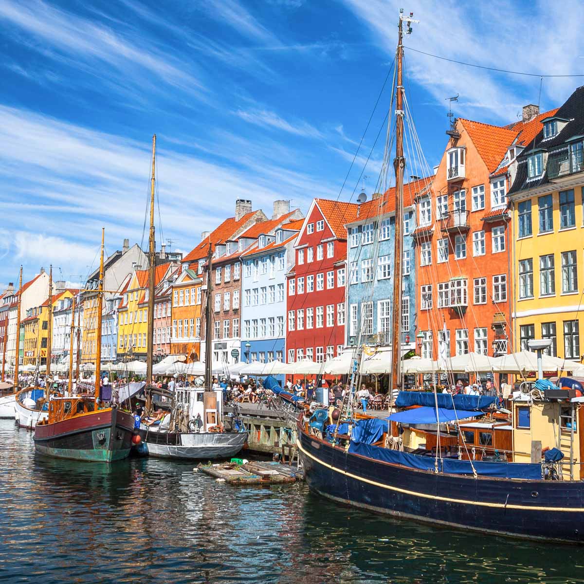 Blick auf den Nyhavn in Kopenhagen, Dänemark