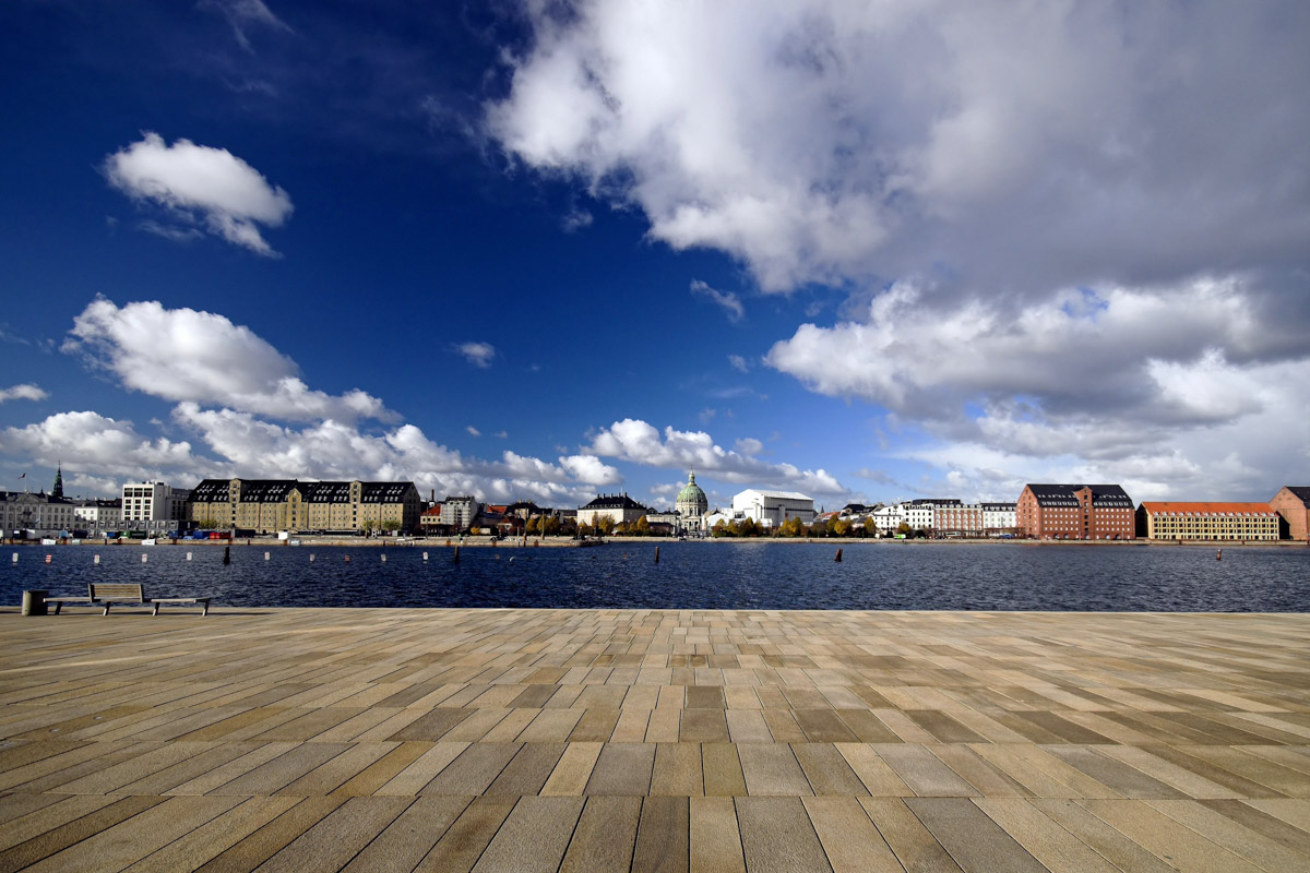 Blick von der Königlichen Oper auf das Stadtbild von Kopenhagen, Dänemark
