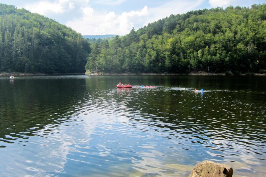 Der Lacul Văliug wurde im Jahr 1909 als Stausee des Flusses Bârzava angelegt und erreicht heute eine Größe von über 12 Hektar - © FRASHO / franks-travelbox