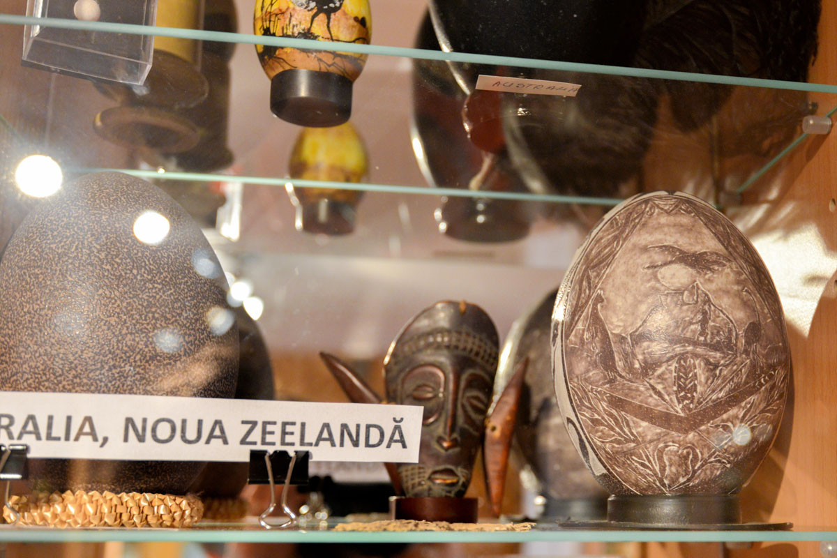 Die Eier aus Australien und Neuseeland zählen zu den größten Kunstwerken im Ei-Museum in Vama, Rumänien